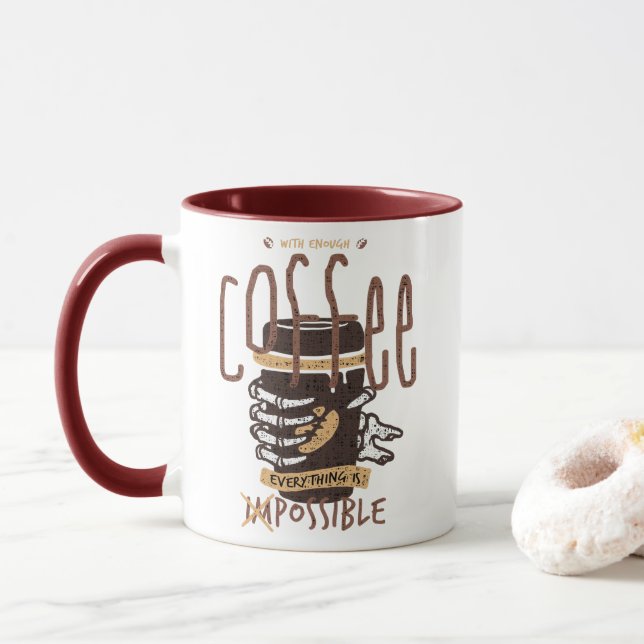 Med Nog Kaffe är Allt Möjligt Mugg (Med munk)