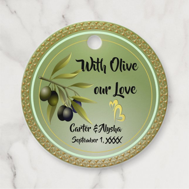 Med Olive vår Kärlek-Personlig Gåvor Etiketter (Framsida)