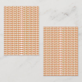 med Orangen White Mönster på White Background Visitkort