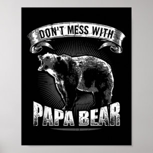 med Pappa Bear Pappa Camping Grizzly Campe Poster