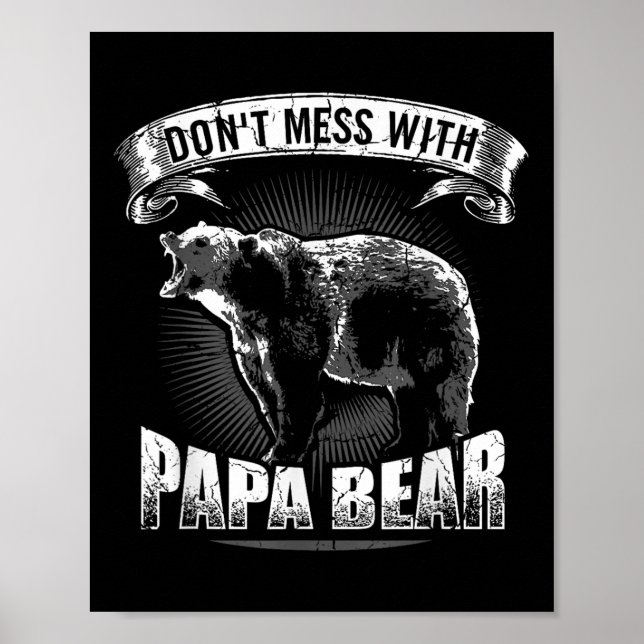 med Pappa Bear Pappa Camping Grizzly Campe Poster (Framsidan)