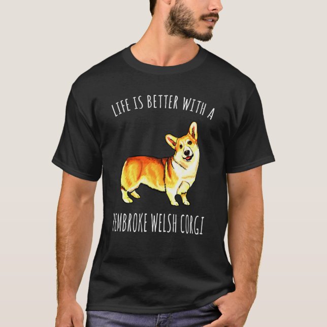 Med Pembroke Welsh Corgi Hund Corgi T Shirt (Framsida)