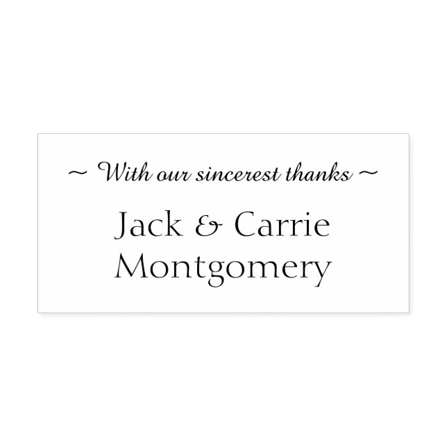 Med Personlig av hjärtligt tack Självfärgande Stämpel (Design)