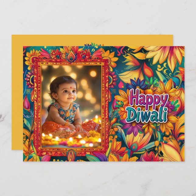 Med Photo Lycklig Diwali (Fram/baksida)