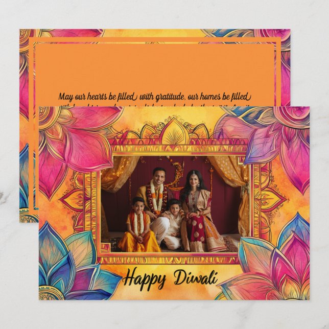 Med Photo Lycklig Diwali (Fram/baksida)
