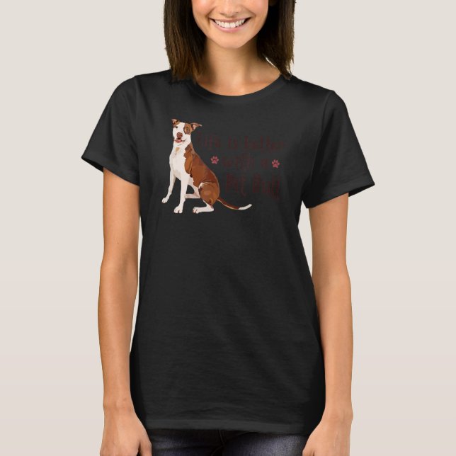 med Pit Bull Puppy Hund Graphic T Shirt (Framsida)