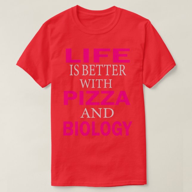 med pizza och biologi 1 t shirt (Design framsida)