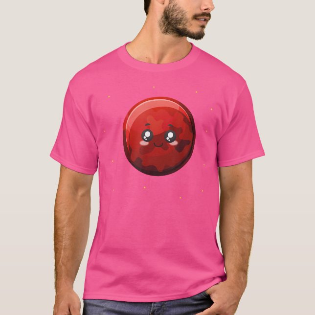 Med Planet i Kawaii Stil. Gift för astronomi Fa T Shirt (Framsida)