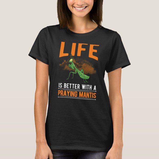 med Praying Mantis T Shirt (Framsida)