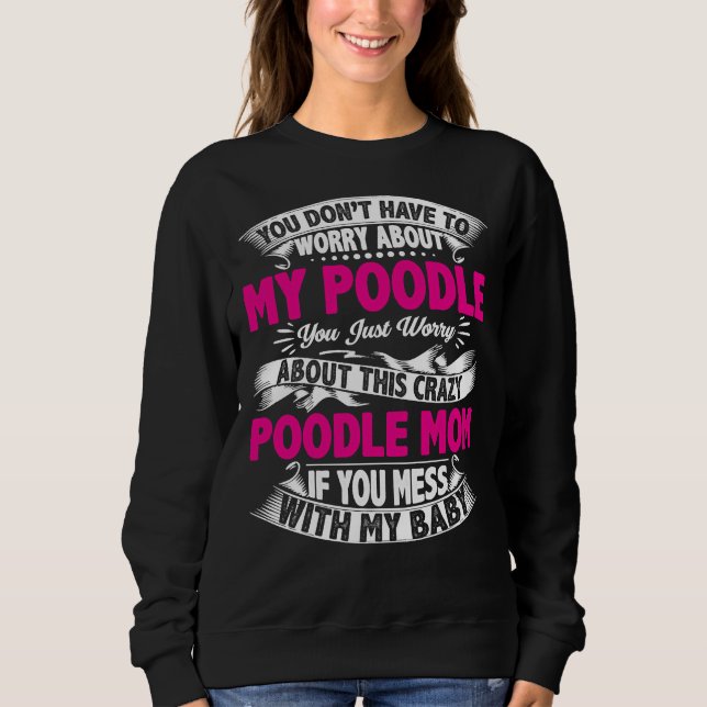  med Pudel Mamma T Shirt (Framsida)