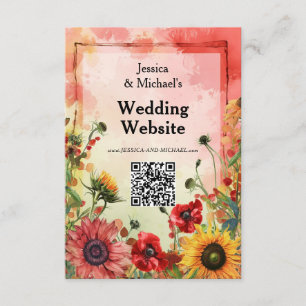 🌻 med QR-kod bröllop webbplats Tilläggskort
