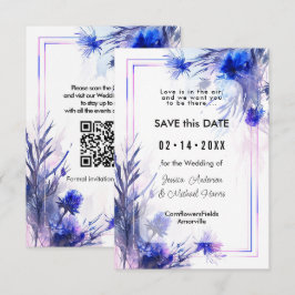 Med QR-kod 💙 Cornblomme Reverie Spara Datumet