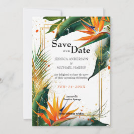 Med QR-kod Fåglar av Paradise Bliss Spara Datumet