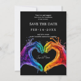 🌈 med QR-kod Heart of Pride bröllop Spara Datumet