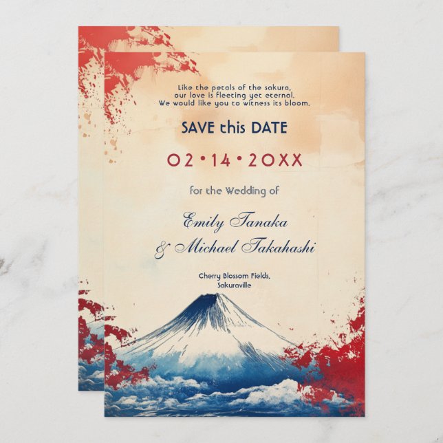 Med QR-kod Japonesque Harmony med Fuji Spara Datumet (Fram/baksida)