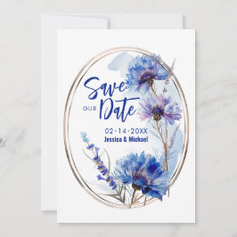 💍 med QR-kod, kornblommor och lavender Spara Datumet