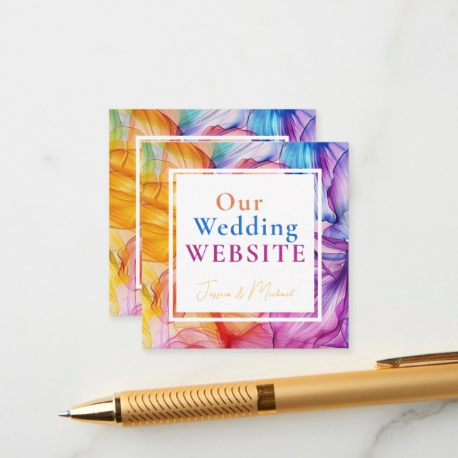 ❤️Med QR + Webbplatsadress Ethereal Bloom Tilläggskort (Fram/Back In Situ)