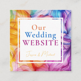 ❤️Med QR + Webbplatsadress Ethereal Bloom Tilläggskort