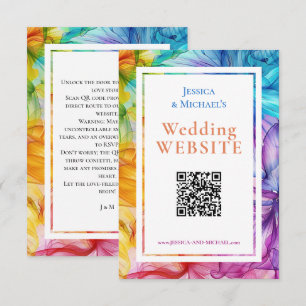 ❤️ med QR + WebSite adress Etheral Bloom Tilläggskort