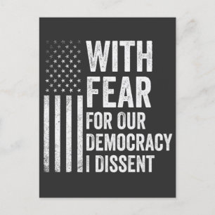 Med rädsla för vår demokrati avviker jag amerikan vykort