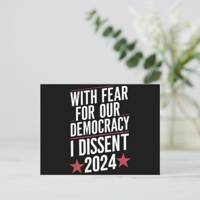 Med rädsla för vår demokrati motsätter jag mig 202 vykort (Stående Fram)