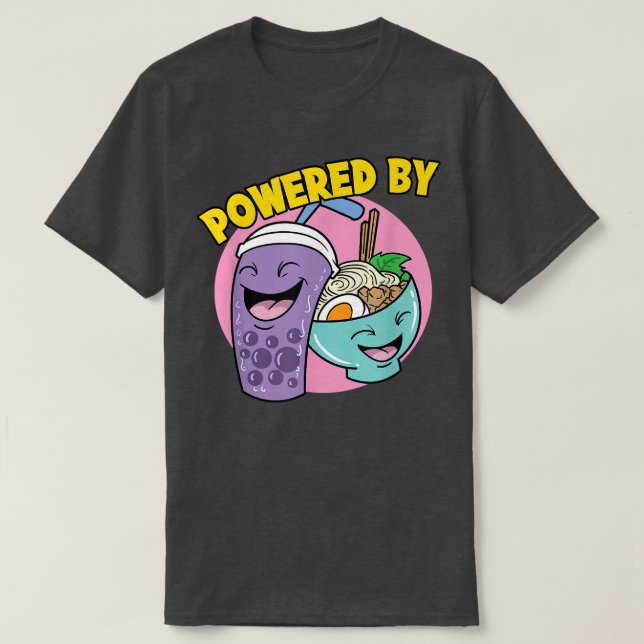 med Ramen Noodle Bubble Tea Boba T Shirt (Design framsida)