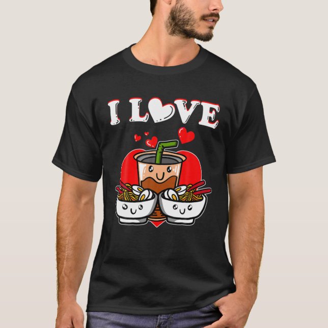 Med Ramen och Boba Bubble Tea T Shirt (Framsida)