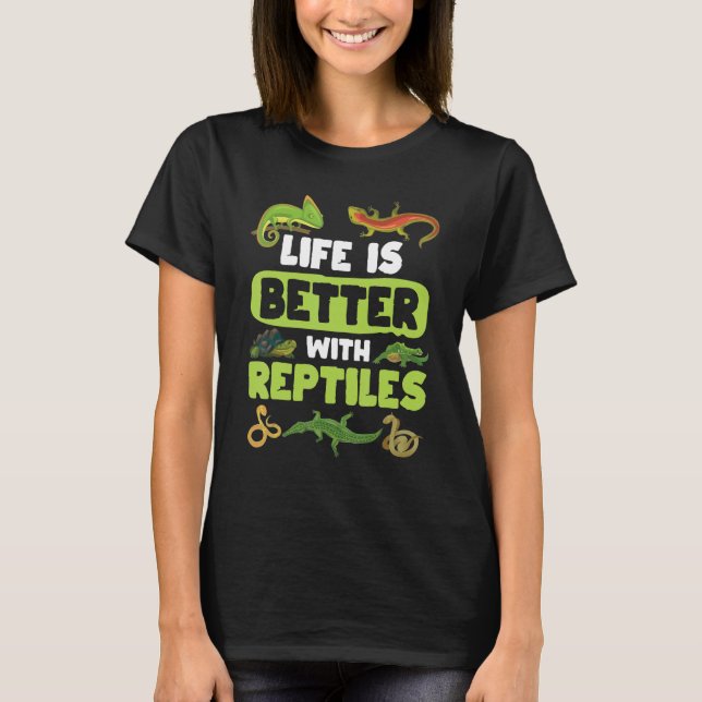 Med Reptiles Lizard Gecko Snake Ophiology 1 T Shirt (Framsida)