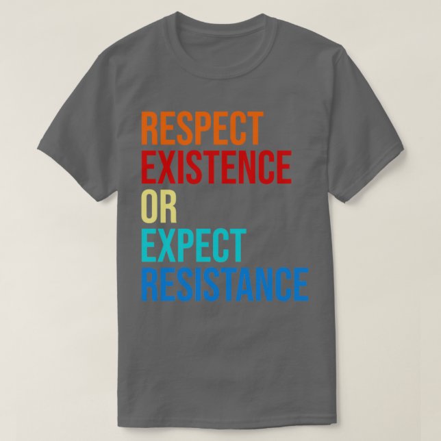 med respekt för befintlig eller förväntad resistan t shirt (Design framsida)