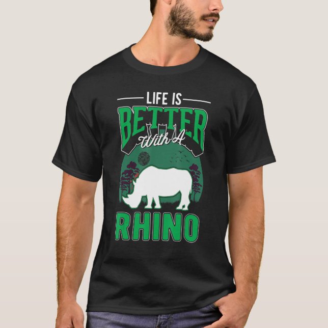med Rhino Rhinoceros T Shirt (Framsida)