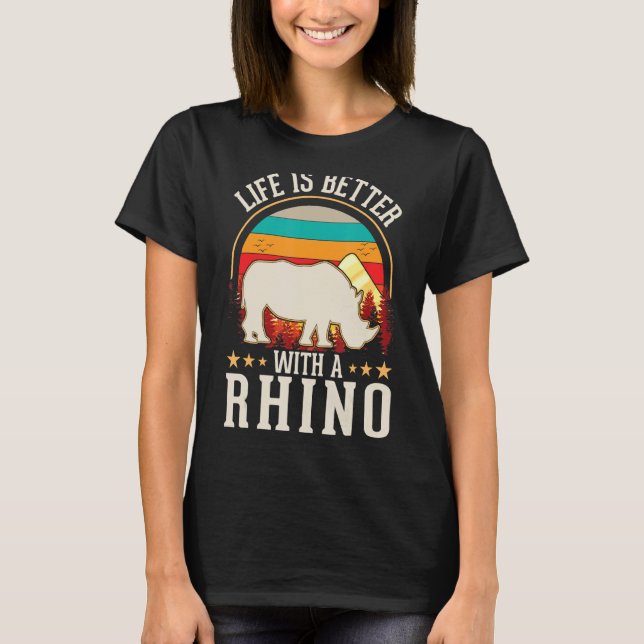 med Rhino Rhinoceros T Shirt (Framsida)