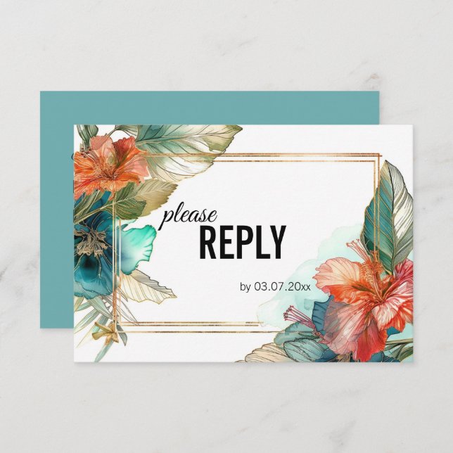 Med sång begär Hibiscus Sergranat Paradise OSA Kort (Fram/baksida)