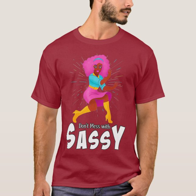  med Sassy - Lustigt Drag Queen Premium T Shirt (Framsida)
