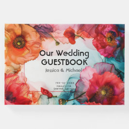 Med Scarlet Petal Elegance Gästböcker