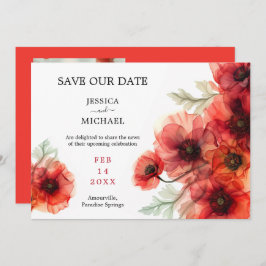 Med Scarlet Petal Sergranat Inbjudningar