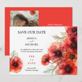 Med Scarlet Petal Sergranat Inbjudningar