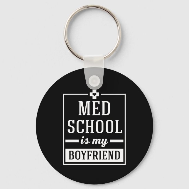 Med School är min Boykompis Funny Student Doktor Nyckelring (Framsida)