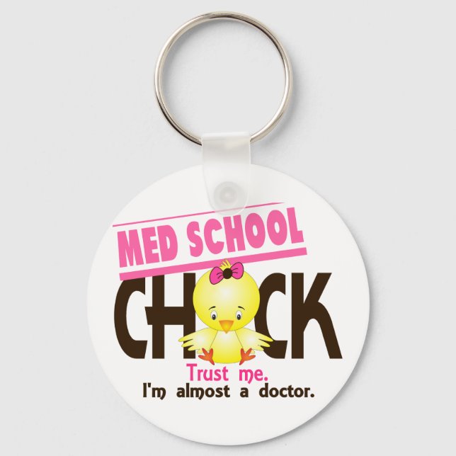 Med School Chick 3 Nyckelring (Framsida)
