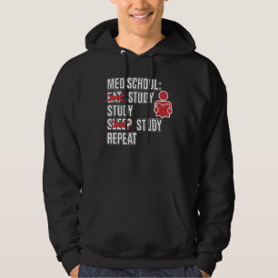 Med School Eat Study Ssov Medical Studenter Doktor Hoodie