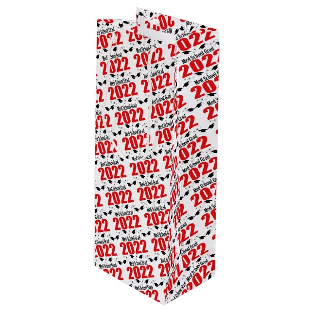Med School Grad 2022 Studenten Gift Bag (röd) (Framsidan Vinklad)