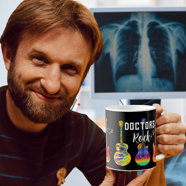 Med School Läkare Sten Student Mugg (Doctors rock med school graduate cool guitar coffee mug)