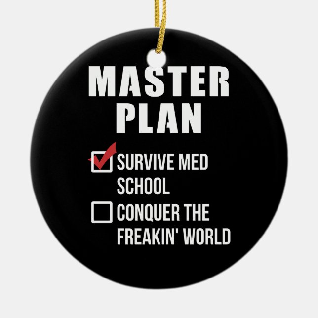 Med School Student Studenten huvudplan Julgransprydnad Keramik (Framsidan)