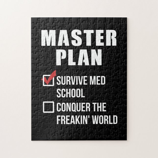 Med School Student Studenten huvudplan Pussel (Vertikal)