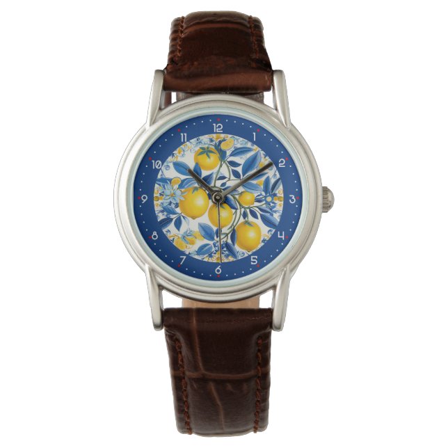 Med siffror Citron Zest Ur Armbandsur (Framsida)