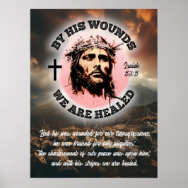 Med sina sår läses vi Påsk 3:4-förhållandet Poster