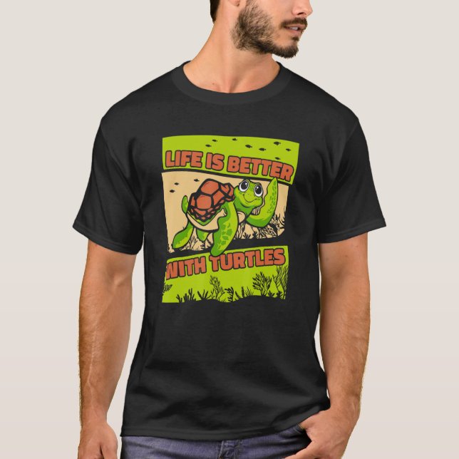 Med sköldpadda av Turtles Tortoise T Shirt (Framsida)