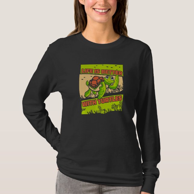 Med sköldpadda, sköldpadda 1 t shirt (Framsida)