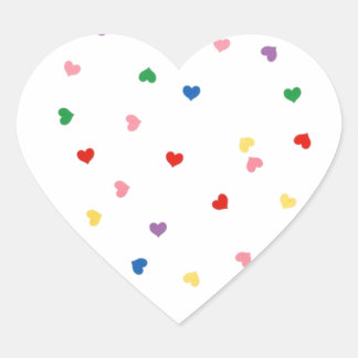 med små hjärtan hjärtformat klistermärke