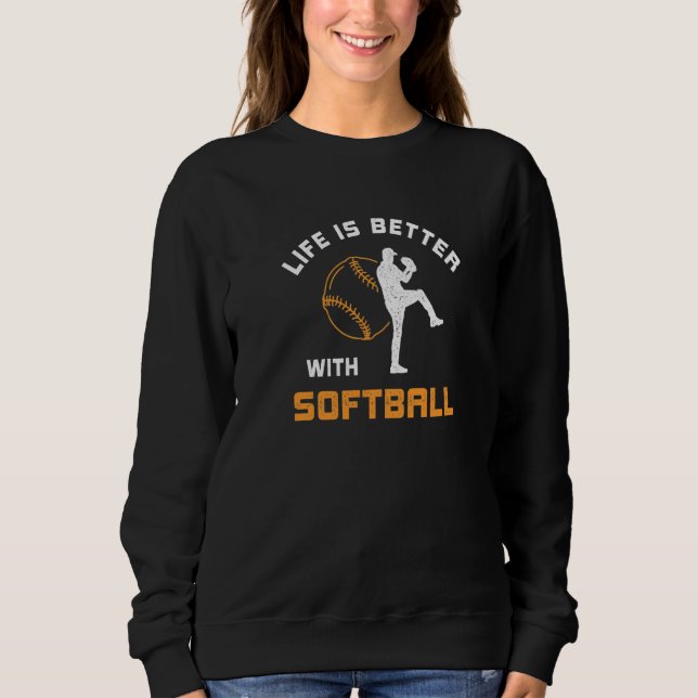 med Softball som säger Softballspelare T Shirt (Framsida)