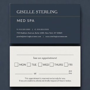 Med Spa Kontors Utnämnings Påminnelse Tidsbeställning Kort